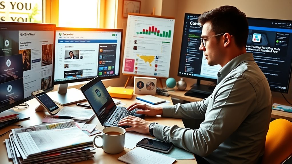 follow social media updates