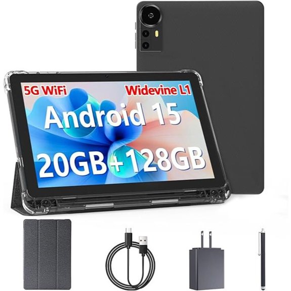 Android 15 10-inch Tablet with 20GB RAM & Stylus