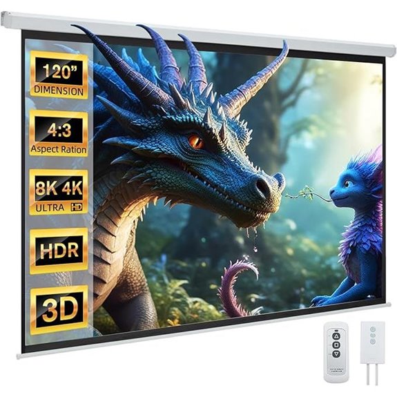 YODOLLA 120-inch Motorized Projector Screen with Remote