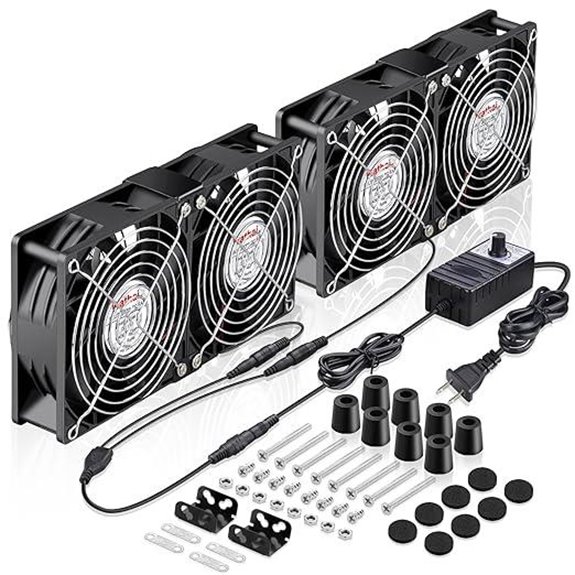 Wathai 120mm Dual Ball Computer Fan with Speed Control