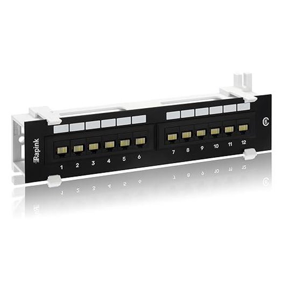 Rapink 12-Port Cat6 Network Patch Panel
