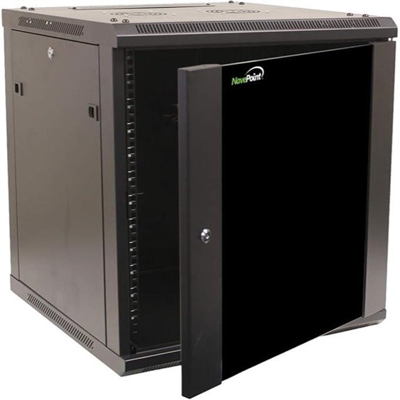 NavePoint 12U Wall Mount Server Rack with Fans