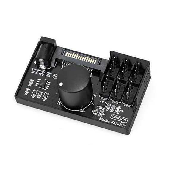 12V 4-Pin PC Fan Speed Controller for 6 Fans