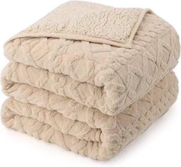 Weighted Queen Blanket 15lbs Soft Jacquard Sherpa Cozy