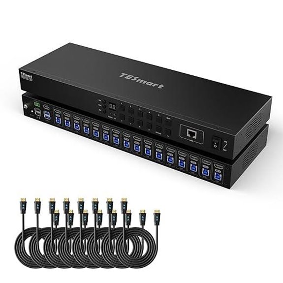TESmart 16X1 HDMI KVM Switch with Remote Control