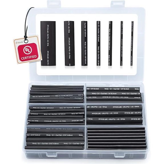 Wirefy Heat Shrink Tubing Kit (180 PCS Black)