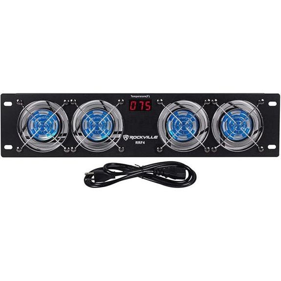 Rockville RRF4 19-Inch Rack Cooling System with LED Display