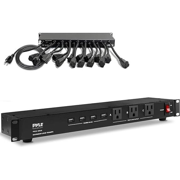 Pyle 19 Outlet Rackmount Power Strip with USB