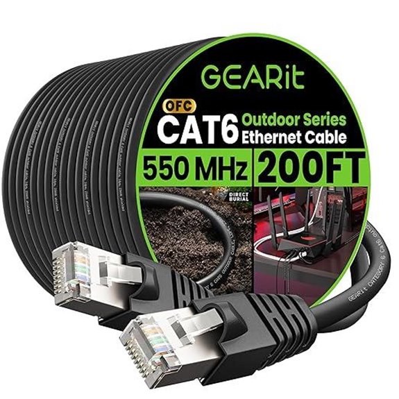 GEARit 200ft Outdoor Cat6 Ethernet Cable