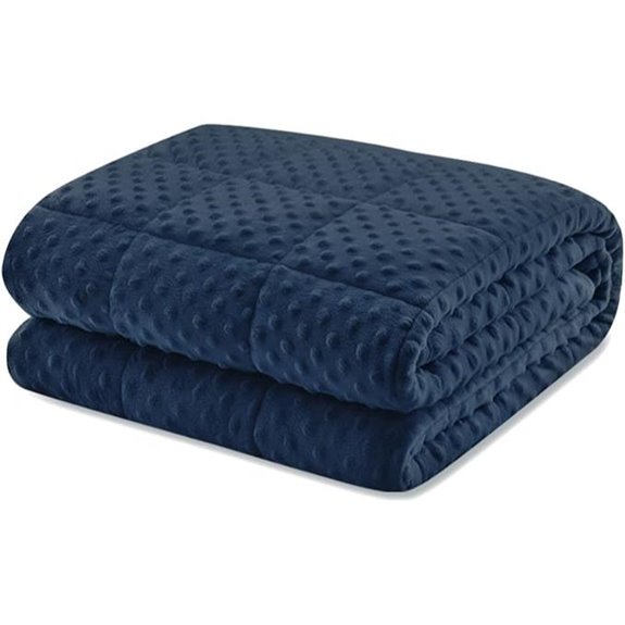 Weighted Queen Blanket 20lbs Breathable Minky Navy Blue