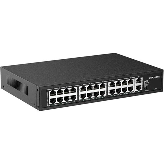24-Port PoE Switch with 2 Gigabit Uplink Ports