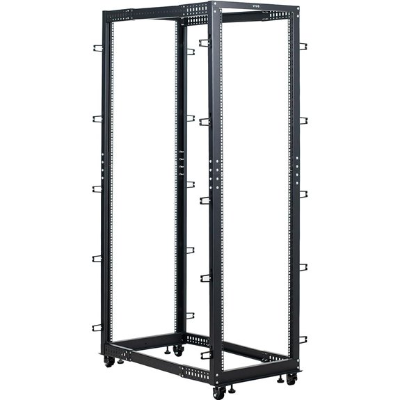 VIVO 42U Adjustable Server Rack Cart Black