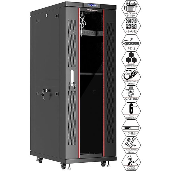 Sysracks 42U Locking Network Server Rack with Wheels