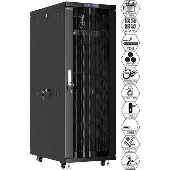 Sysracks 42U Server Rack Cabinet with Cooling Fan