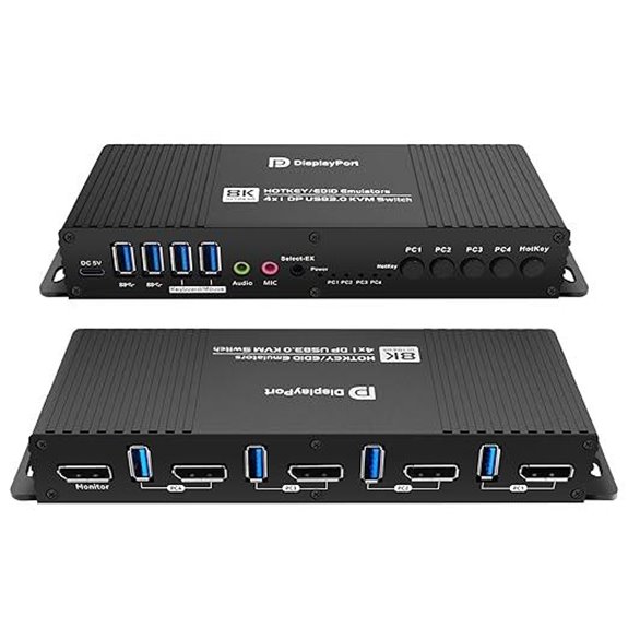 KVM DisplayPort EDID Switch for 4 Computers 4K