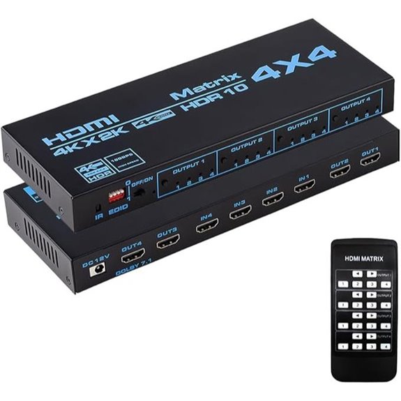 4K HDMI 4x4 Matrix Switcher with Remote