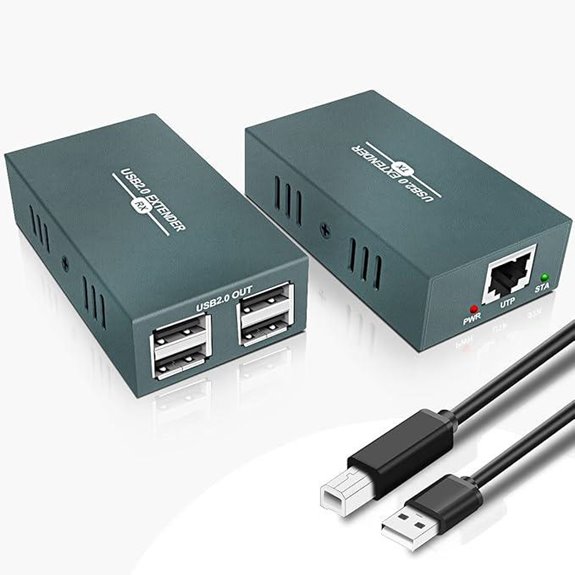 Ethernet USB Extender with 4 Ports 50m Range