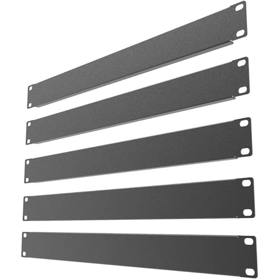 5 Pack 1U Metal Rack Mount Filler Panel Black