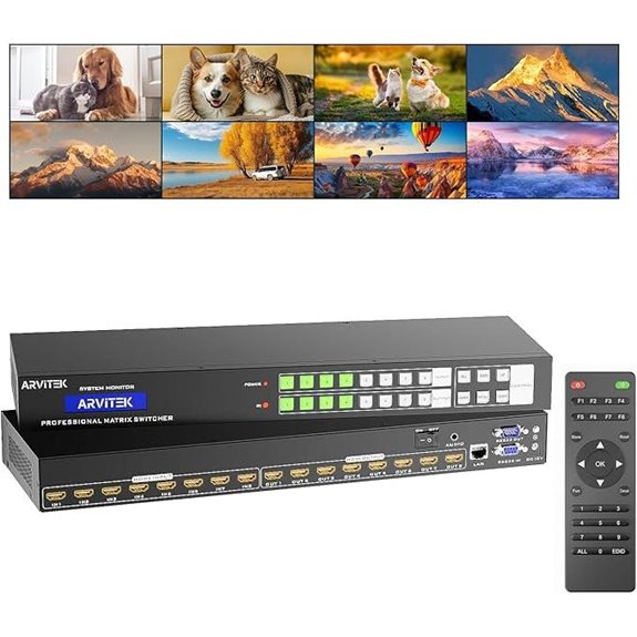 4K HDMI 8x8 Matrix Switcher with Remote Control