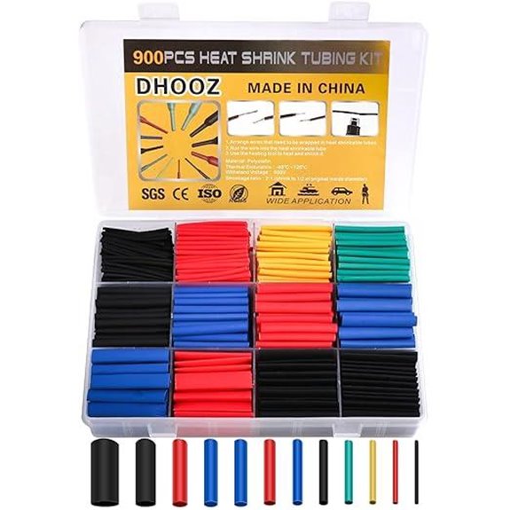 DHOOZ 900 Pcs Heat Shrink Tubing Kit (12 Sizes)