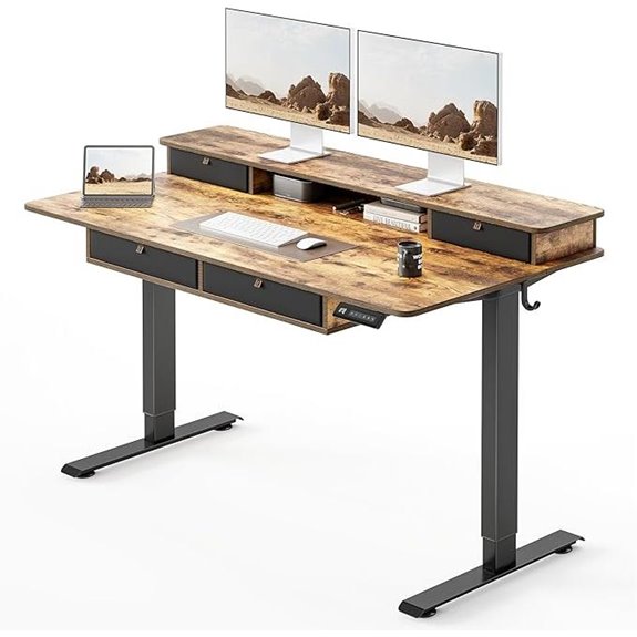 FEZIBO 55x30 Inch Adjustable Sit-Stand Desk