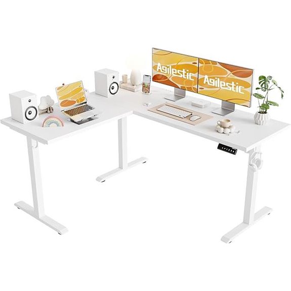 Agilestic 59-Inch Adjustable L-Shaped Standing Desk