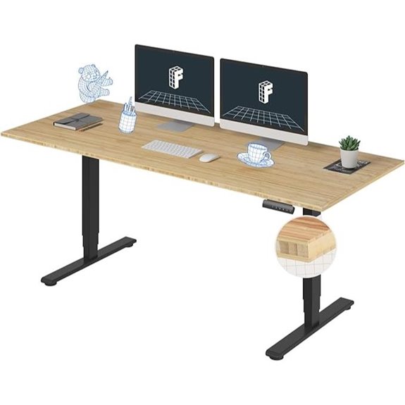 FlexiSpot E6 Bamboo Sit-Stand Desk 72x30 Adjustable