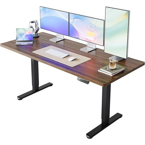 HUANUO Electric Height-Adjustable Standing Desk Black Walnut