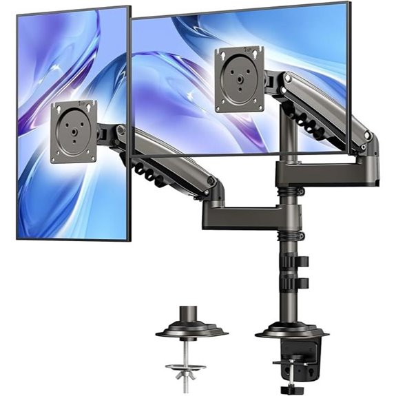 HUANUO Dual Monitor Stand with Gas Spring Adjustment