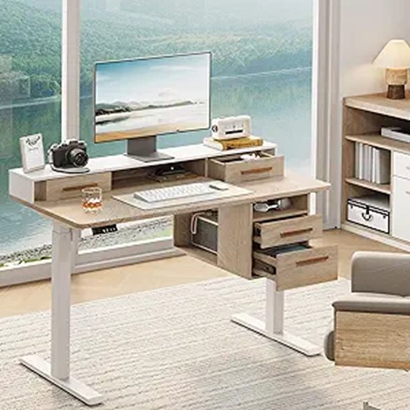 Height-Adjustable Electric Standing Desk with Storage