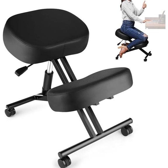 Ergonomic Kneeling Chair with Adjustable Height and Cushion