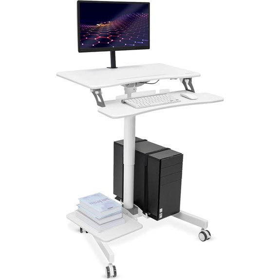Mount-It! Mobile Computer Cart with Adjustable Height