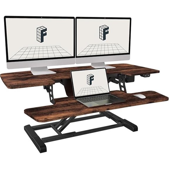 FLEXISPOT Electric Standing Desk Converter with Keyboard Tray