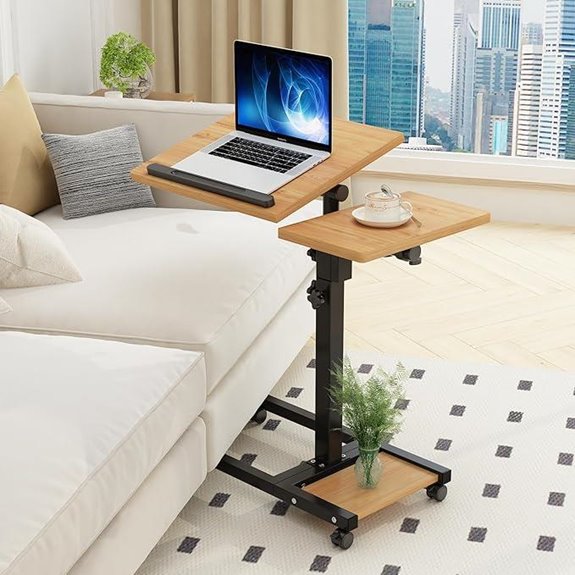 TigerDad Adjustable Height Laptop Stand with Wheels