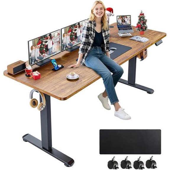 Farexon Electric Adjustable Standing Desk with Wheels