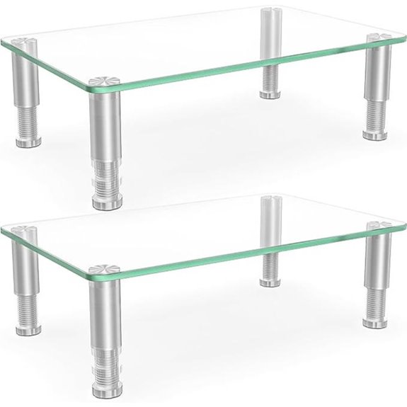 Hemudu 2 Pack Adjustable Monitor Riser and Stand