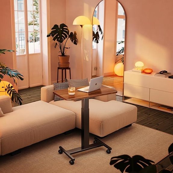 HUANUO Small Adjustable Rolling Laptop Desk