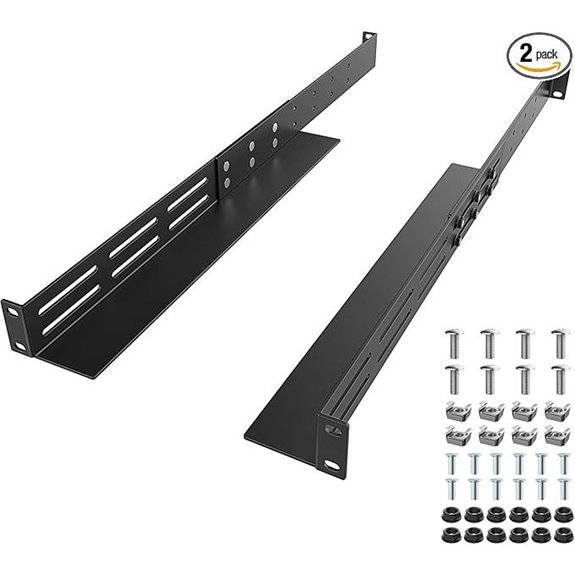 Adjustable 1U Rack Mount Rails for Server Cabinets