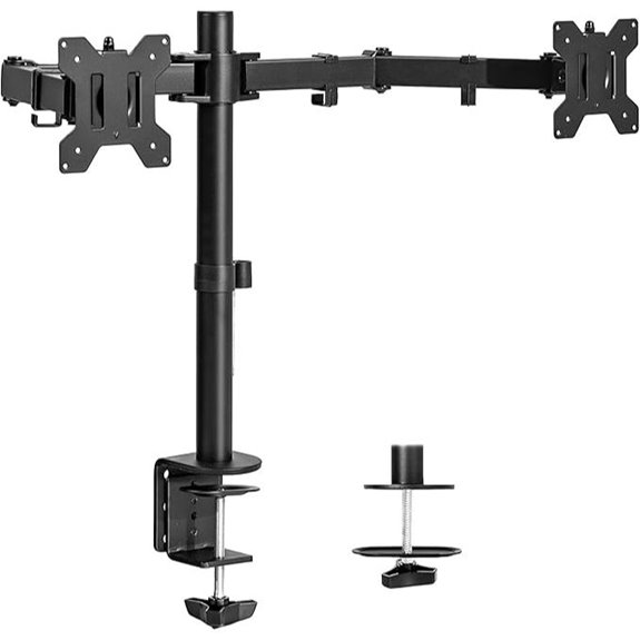 VIVO Dual Monitor Desk Mount Adjustable Steel Black