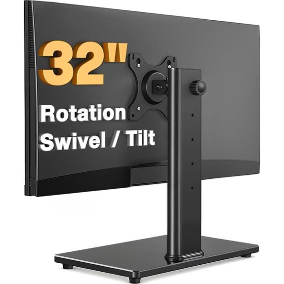 Single Monitor Stand VESA Mount for 13-32 Inch Screens