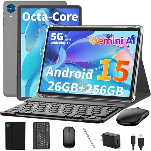 Android 15 Tablet with Keyboard 26GB RAM 256GB ROM