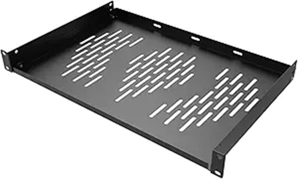 Beiyier 1U Server Rack Shelf (12 inches Black)