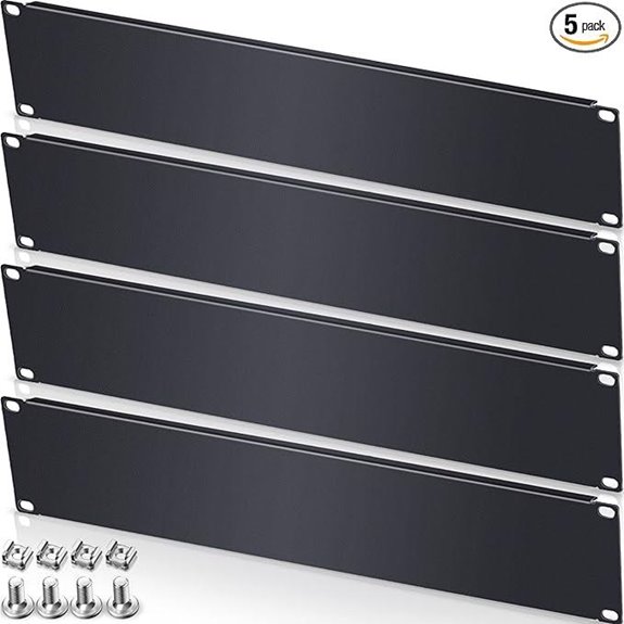 Leinuosen 2U Black Metal Rack Mount Panel Filler (5 pcs)