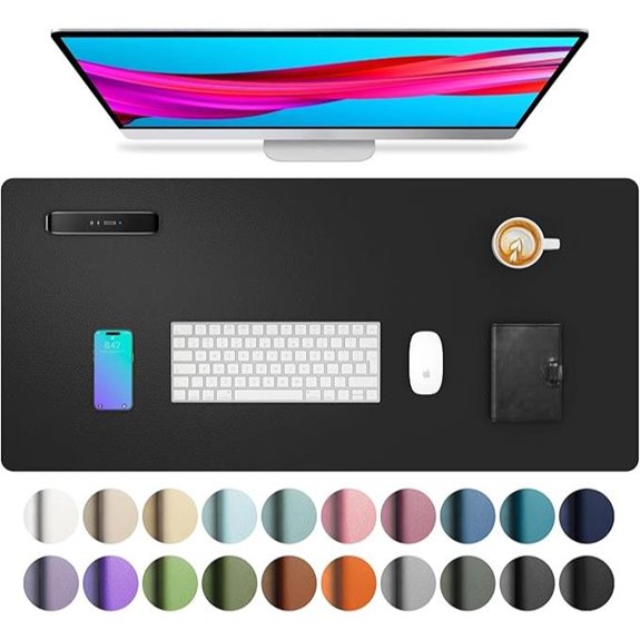 Aothia Non-Slip Waterproof Desk Pad Protector (Black)