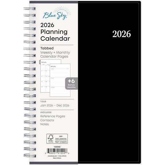 Blue Sky 2026 Weekly & Monthly Planner (5x8)