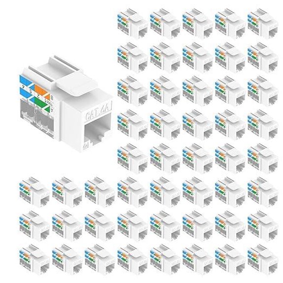 VCE Cat6A RJ45 Keystone Jacks 50-Pack