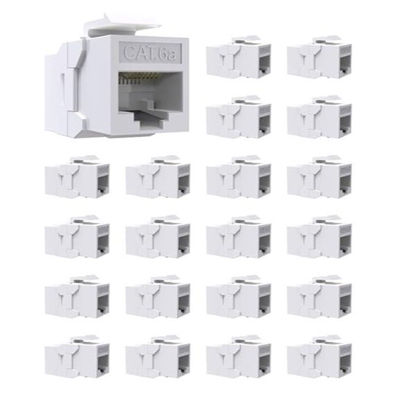 20 Pack Cat6A Ethernet Wall Jack Coupler