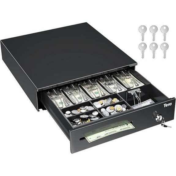 Tera 16 Cash Register Drawer with Lock and Media Slot