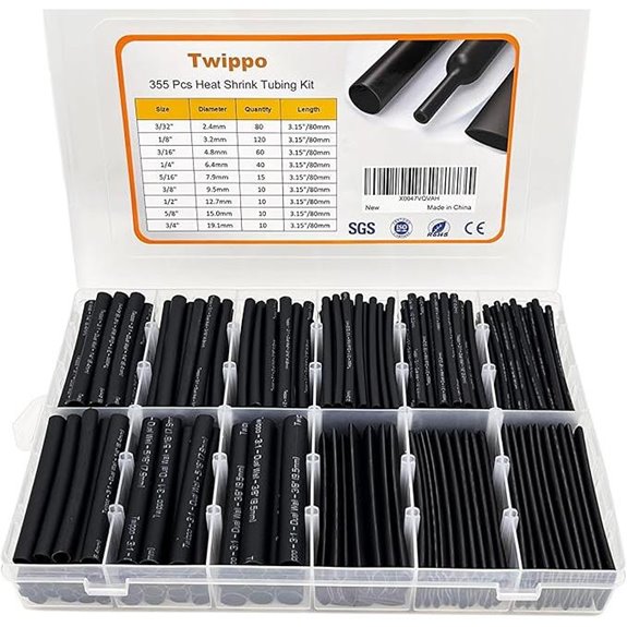 Heat Shrink Tubing Kit 355pcs Waterproof Electrical Wrap