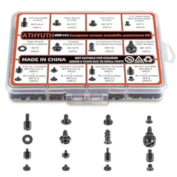 450-Piece Computer Screw Kit for PC Building